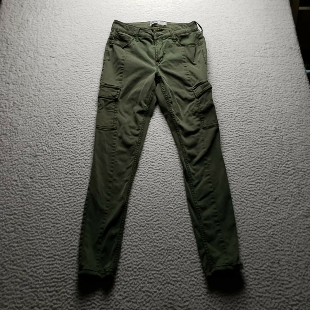 Old Navy Rockstar Jeans Womens 29 Green High Rise Super Skinny Cargo Stretch